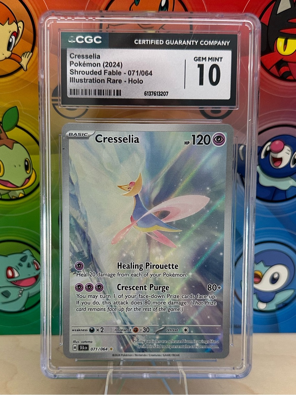CGC 10 Cresselia PokΓ©mon (2024) Shrouded Fable - 071/064 Illustration Rare Holo